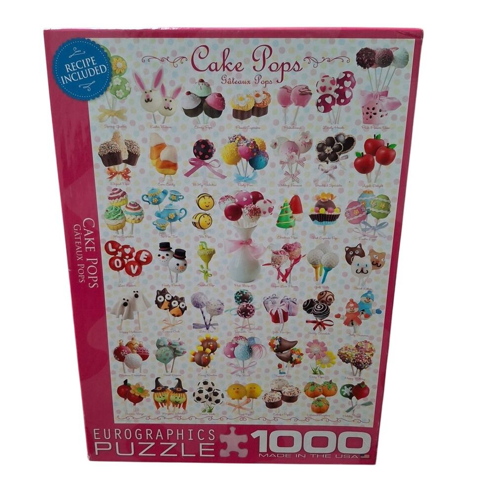 Eurographics Puzzle Cake Pops Dessert 1000 Piece Jigsaw Puzzle w Recipe